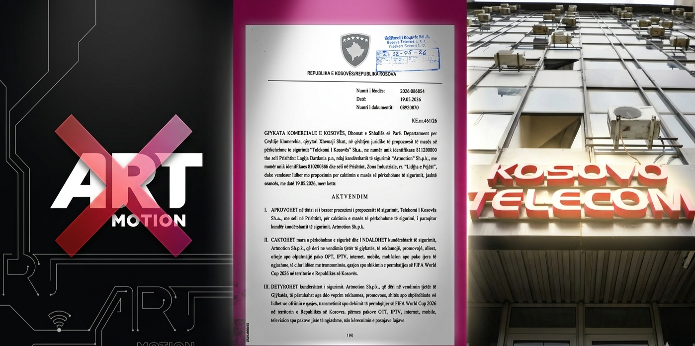 Gjykata ndalon Artmotionin ta transmetojë e Botërorin 2026, Telekomi, bartës ekskluziv i të drejtave